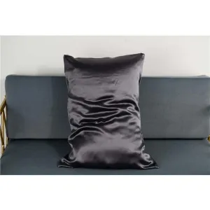 25 momme silk pillowcase - queen - hidden zip - Dark Grey