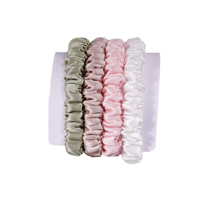 4 Pack Mini Silk Hair Ties - Mild - dropshipping