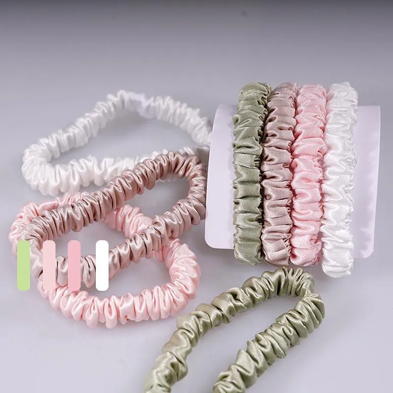 4 Pack Mini Silk Hair Ties - Mild - dropshipping