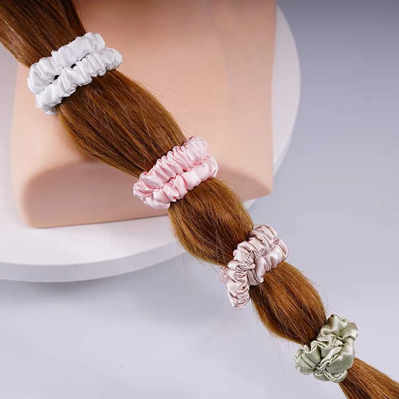 4 Pack Mini Silk Hair Ties - Mild - dropshipping