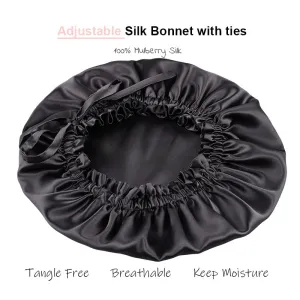 Adjustable silk bonnet Charcoal - Dropshipping