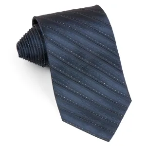 Christian Sandino Men's Silk Neck Tie Stripes On Gray Blue Classic 3 3/4 Inch