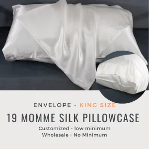 Custom Wholesale Silk Pillowcase 19 Momme Envelope Closure - King size