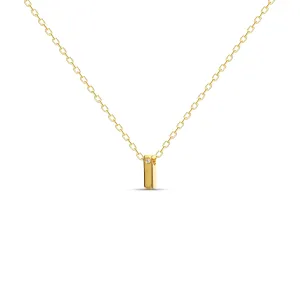 Diamond Letter Necklace "I" - 18 karat gold vermeil on sterling silver, diamond 0.01 carat