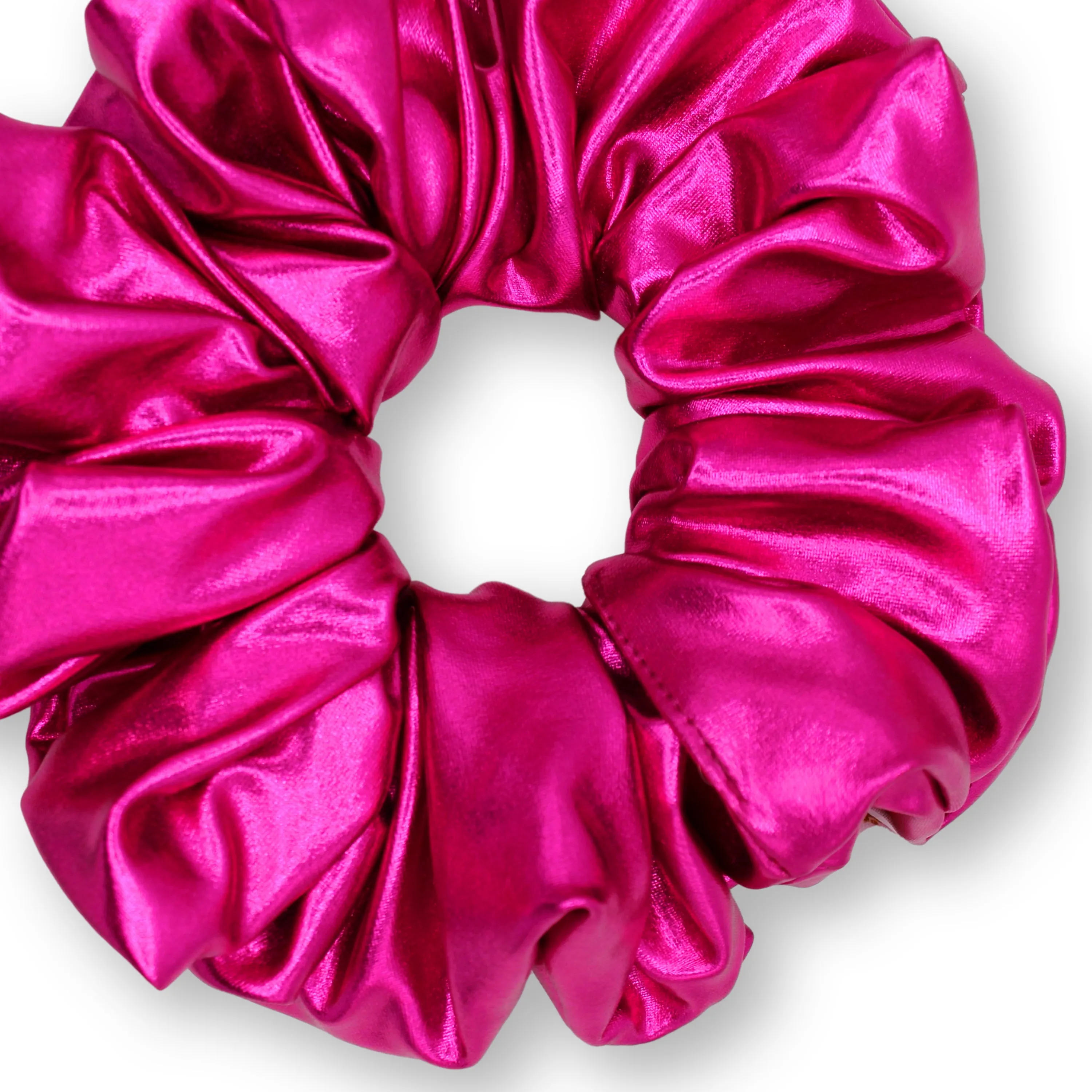 KING SIZE Metallic Scrunchies XXL Oversized Made in the USA Fuchsia