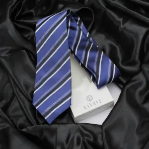 Kovove Elegant Blue Striped Neck Tie For Men