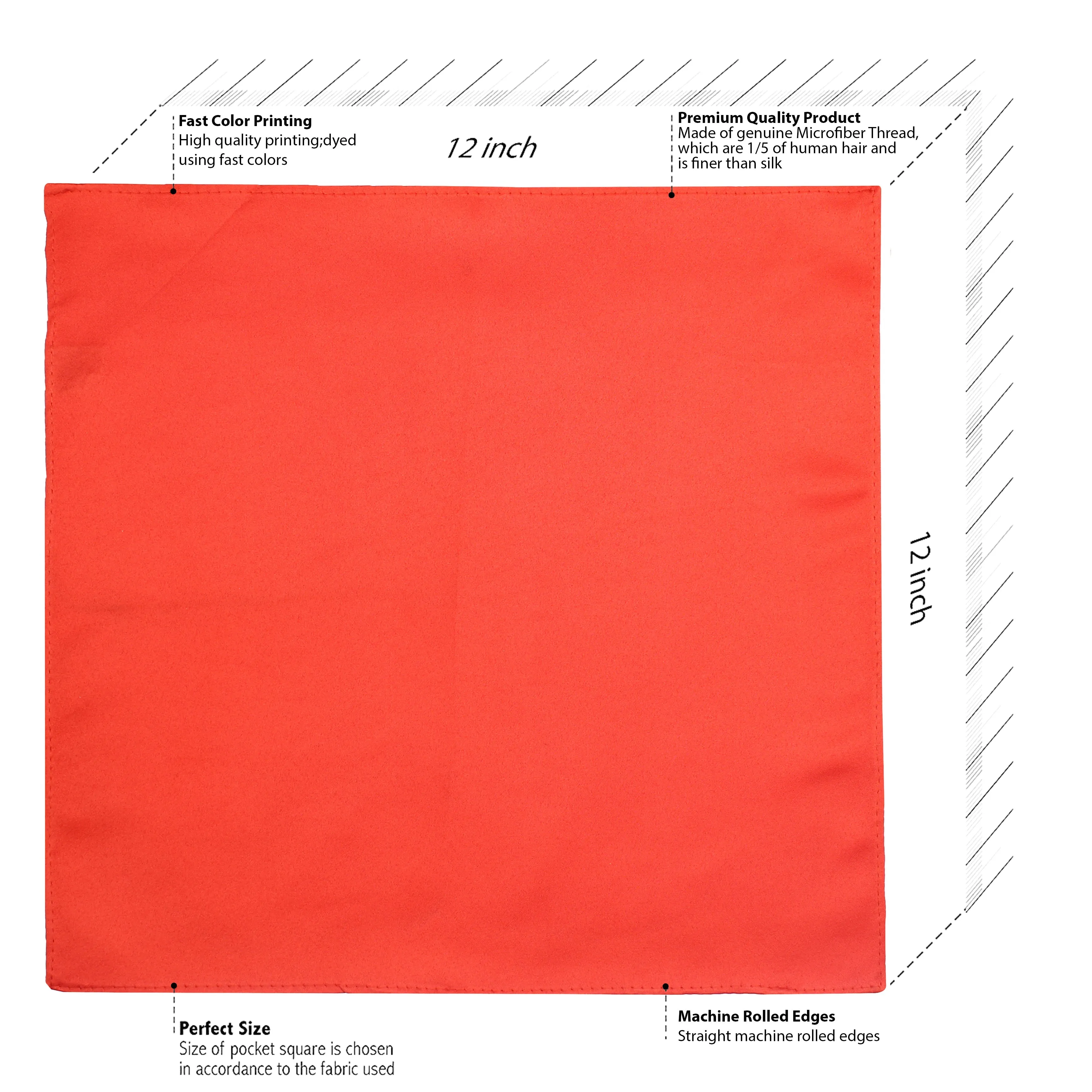 Kovove The Solid Essentials Red Pocket Square For Men