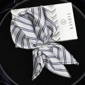 Kovove The Striped Delight Grey Pocket Square For Men