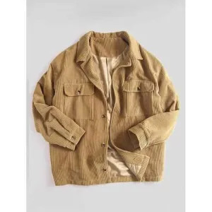 Mens Plain Solid Color Corduroy Jackets