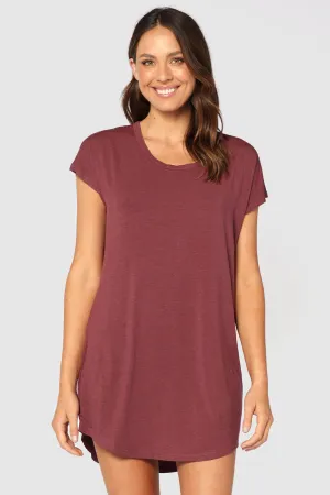 Niah Night Dress - Burgundy