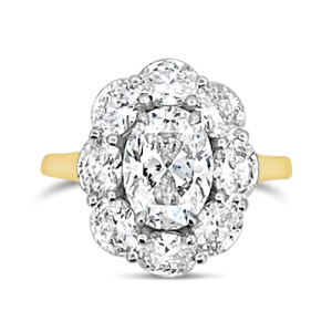 Oval Diamond Ring with Oval Diamond Halo