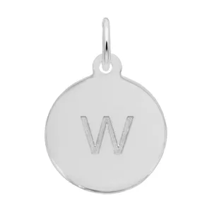 Rembrandt Charms - Block Initial Disc Charm-Letter W - 1895-023