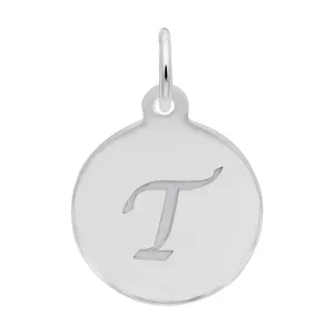 Rembrandt Charms - Script Initial Disc Charm-Letter T - 1896-020