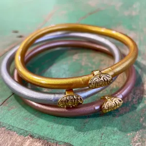 Small Solid Bangle with Gold Accent