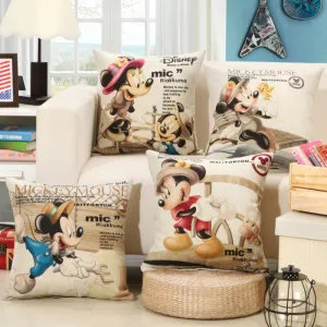 wholesale 4 colors classic Mickey decorative cushion covers for sofa car office bedding cushion cover 45x45cm withou Pillow core