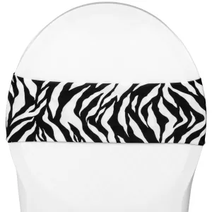 Zebra Spandex Chair Band - Black & White